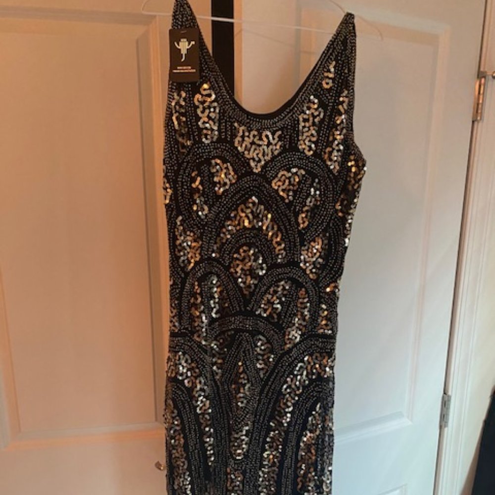 Black and gold dress